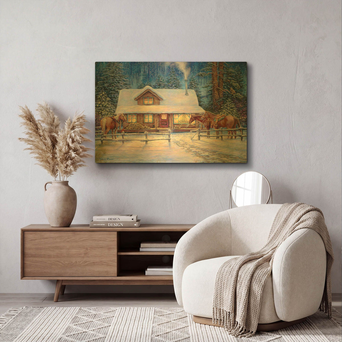 'Winter's Oasis' By Chuck Pinson Gold Metal Wall Art