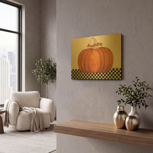 'Russet Pumpkin' By Bernadette Deming Gold Metal Wall Art