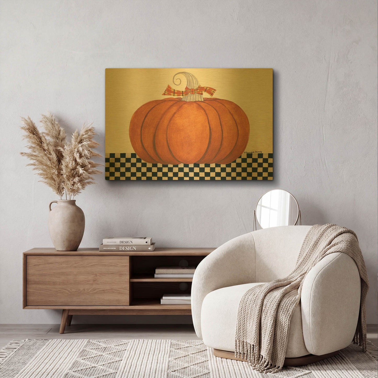 'Russet Pumpkin' By Bernadette Deming Gold Metal Wall Art