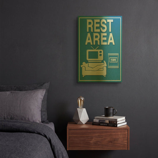 'Rest Area' By Ed Wargo Gold Metal Wall Art