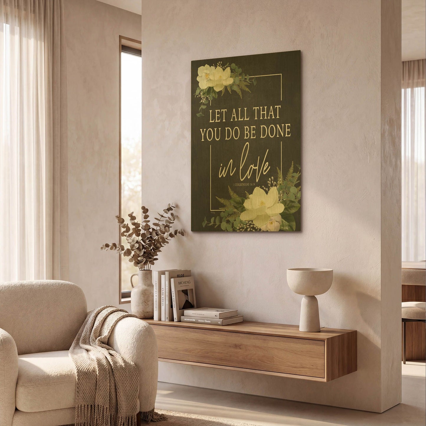 'Let All That You Do' By Heidi Kuntz Gold Metal Wall Art
