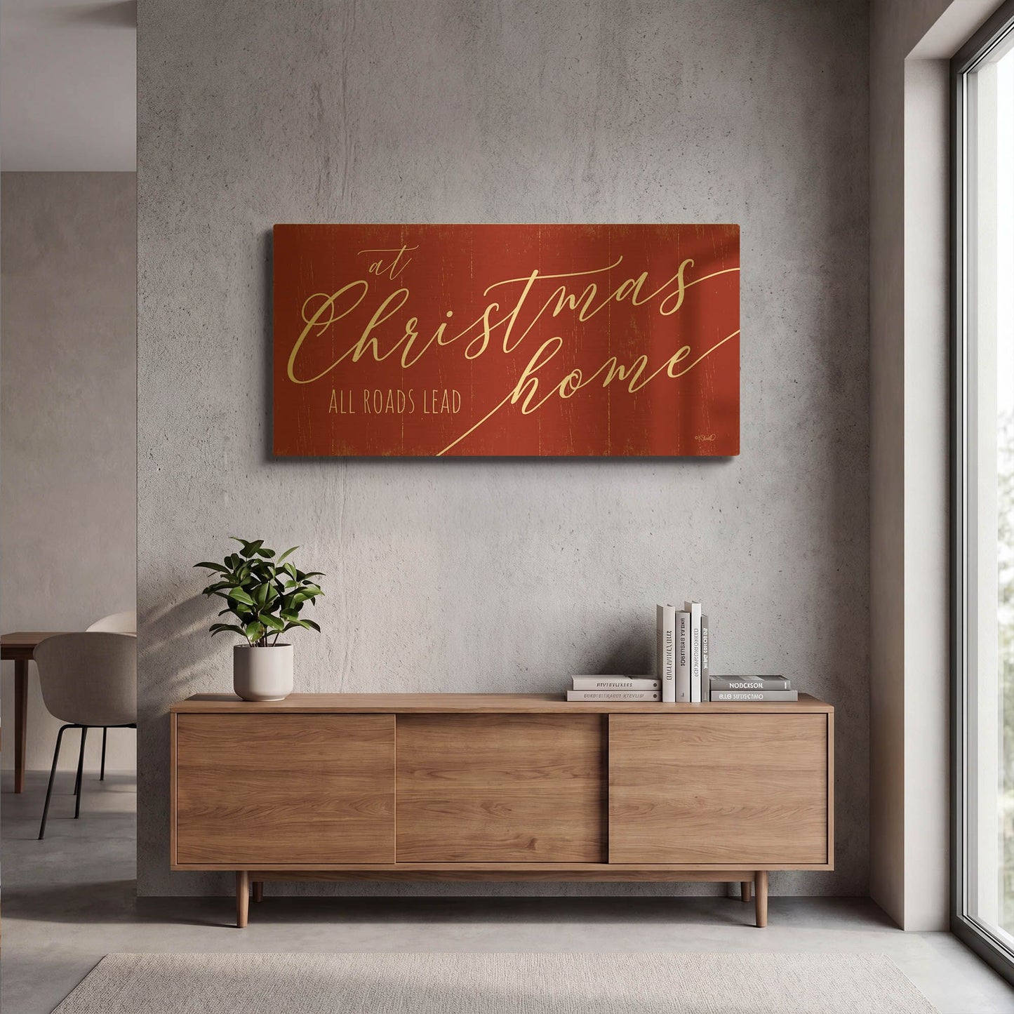 'At Christmas' By Kate Sherrill Gold Metal Wall Art