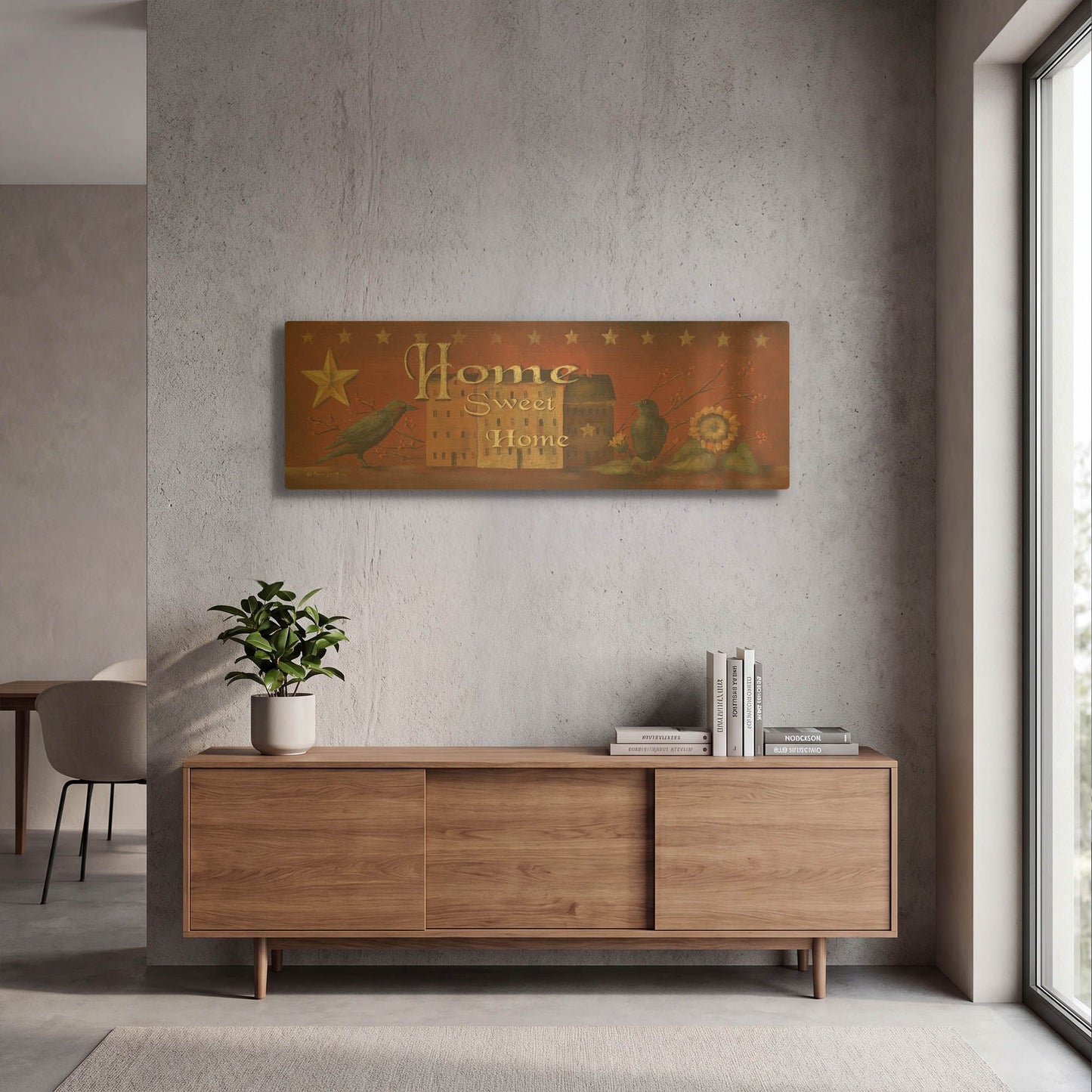 'Home Sweet Home' By Pam Britton Gold Metal Wall Art