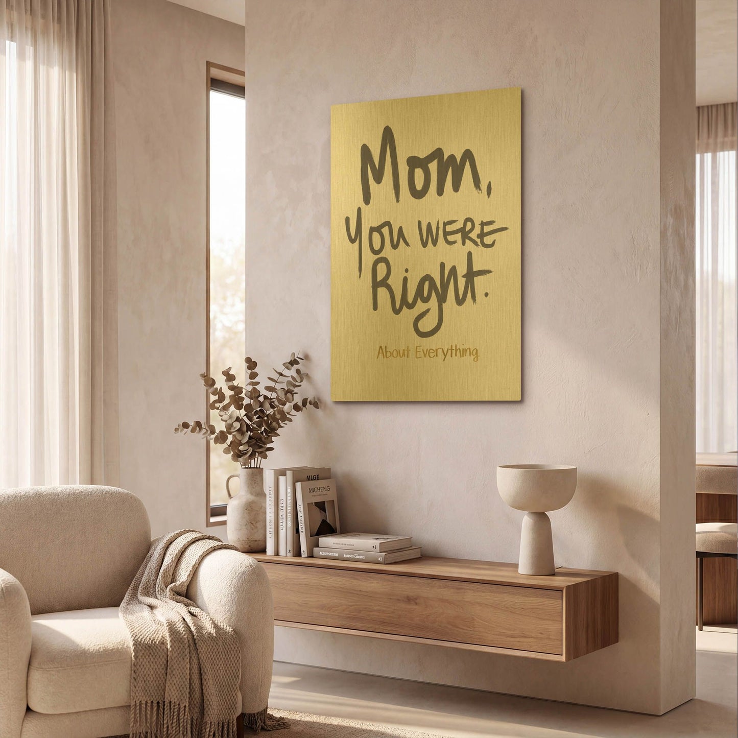 'Right Mom' By Linda Woods Gold Metal Wall Art