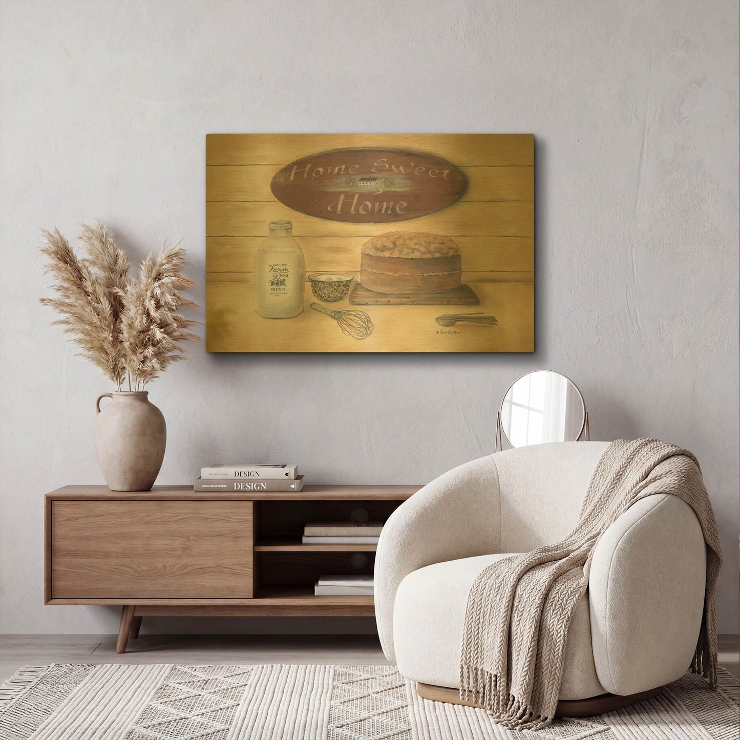 'Home Sweet Home Bathroom' By Pam Britton Gold Metal Wall Art