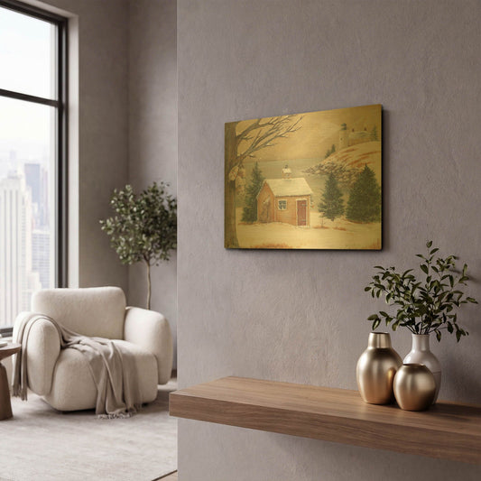 'Winter Light' By Pam Britton Gold Metal Wall Art