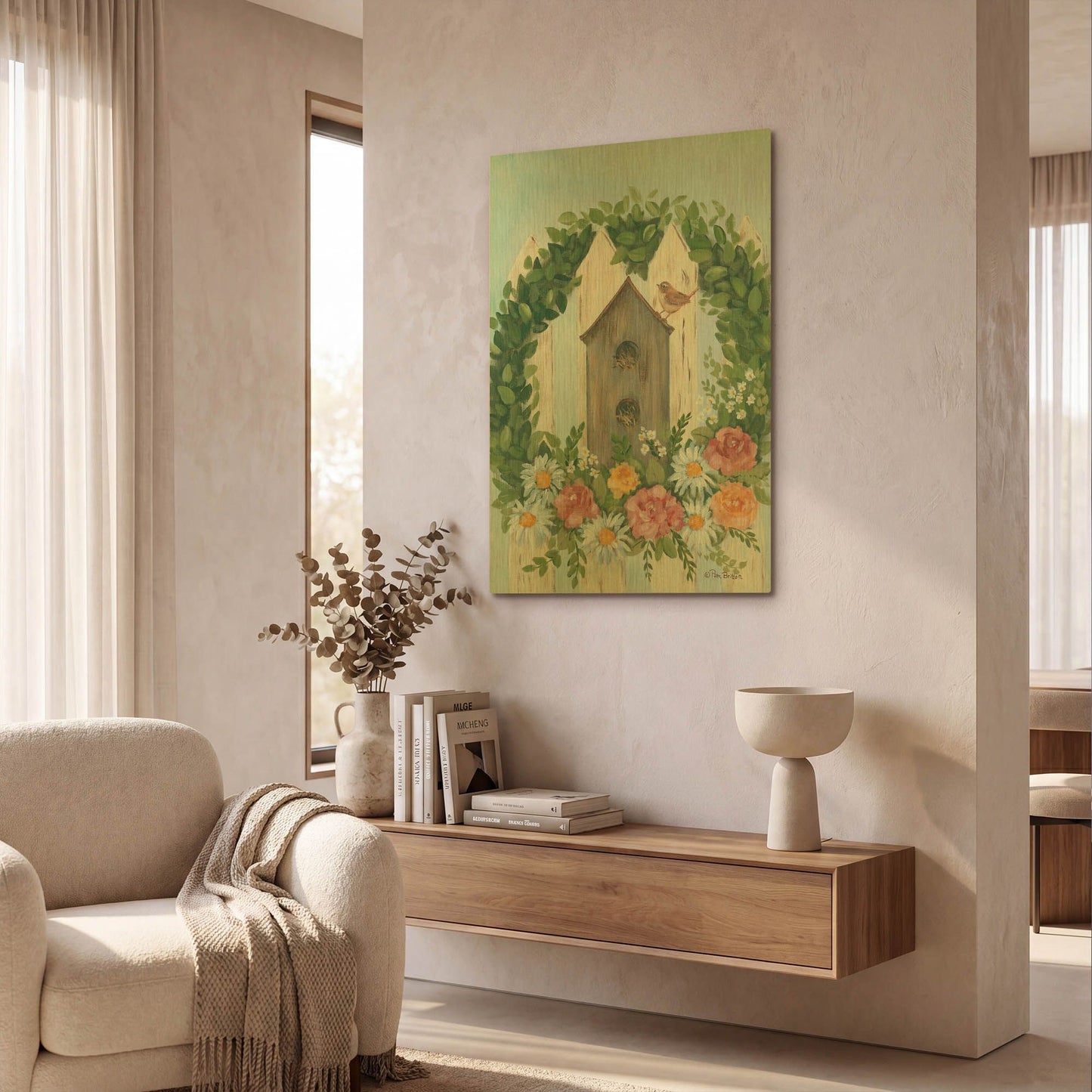 'A Spring Welcome' By Pam Britton Gold Metal Wall Art