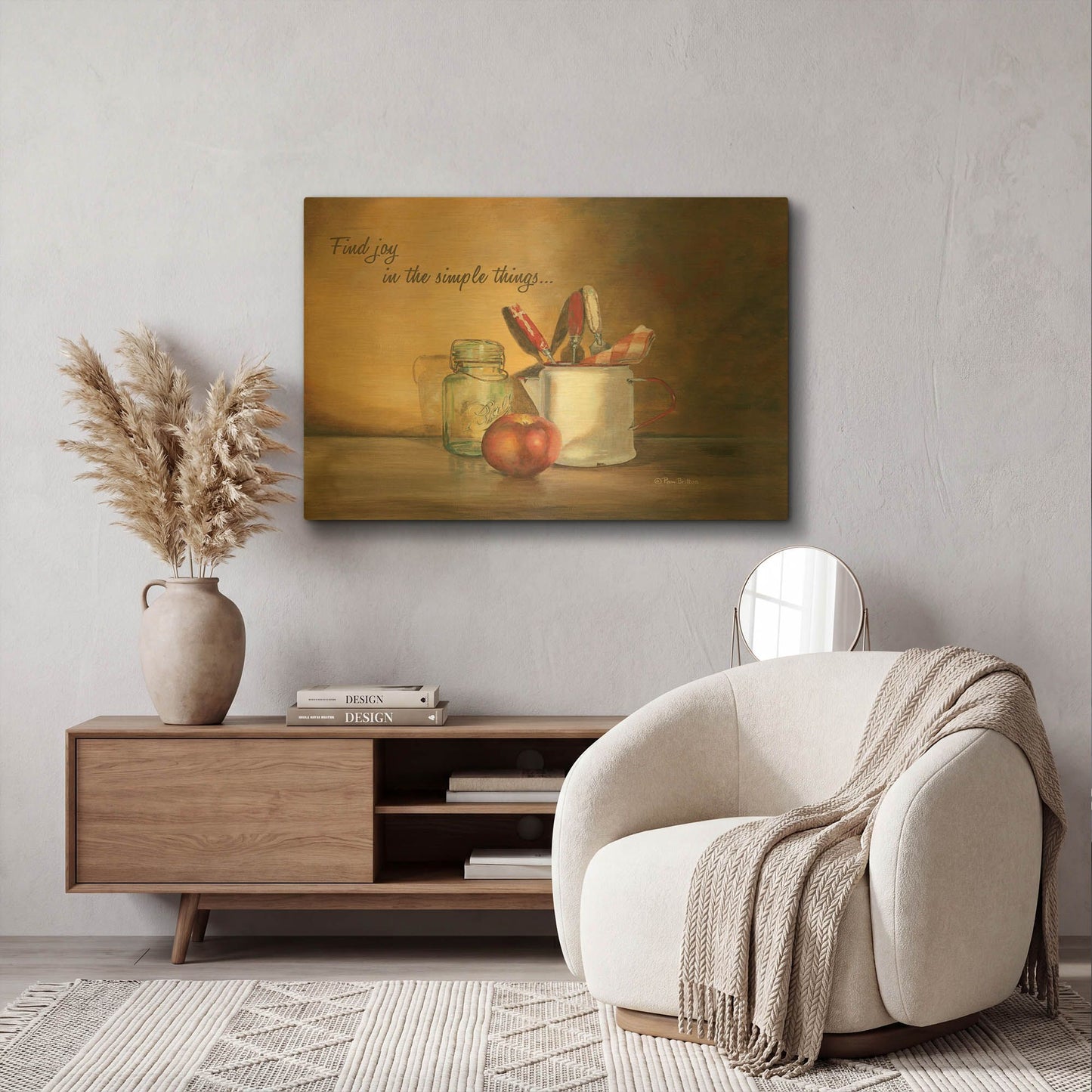 'Find Joy in the Simple Things' By Pam Britton Gold Metal Wall Art
