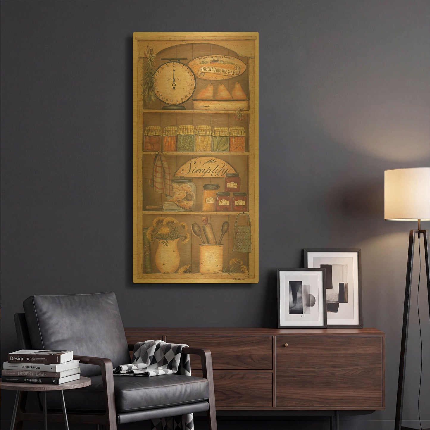 'Farmhouse Pantry I' By Pam Britton Gold Metal Wall Art