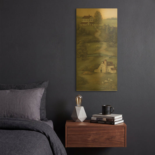 'Farm Life II' By Pam Britton Gold Metal Wall Art
