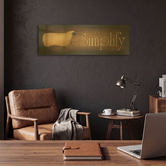 'Simplify II' By Pam Britton Gold Metal Wall Art