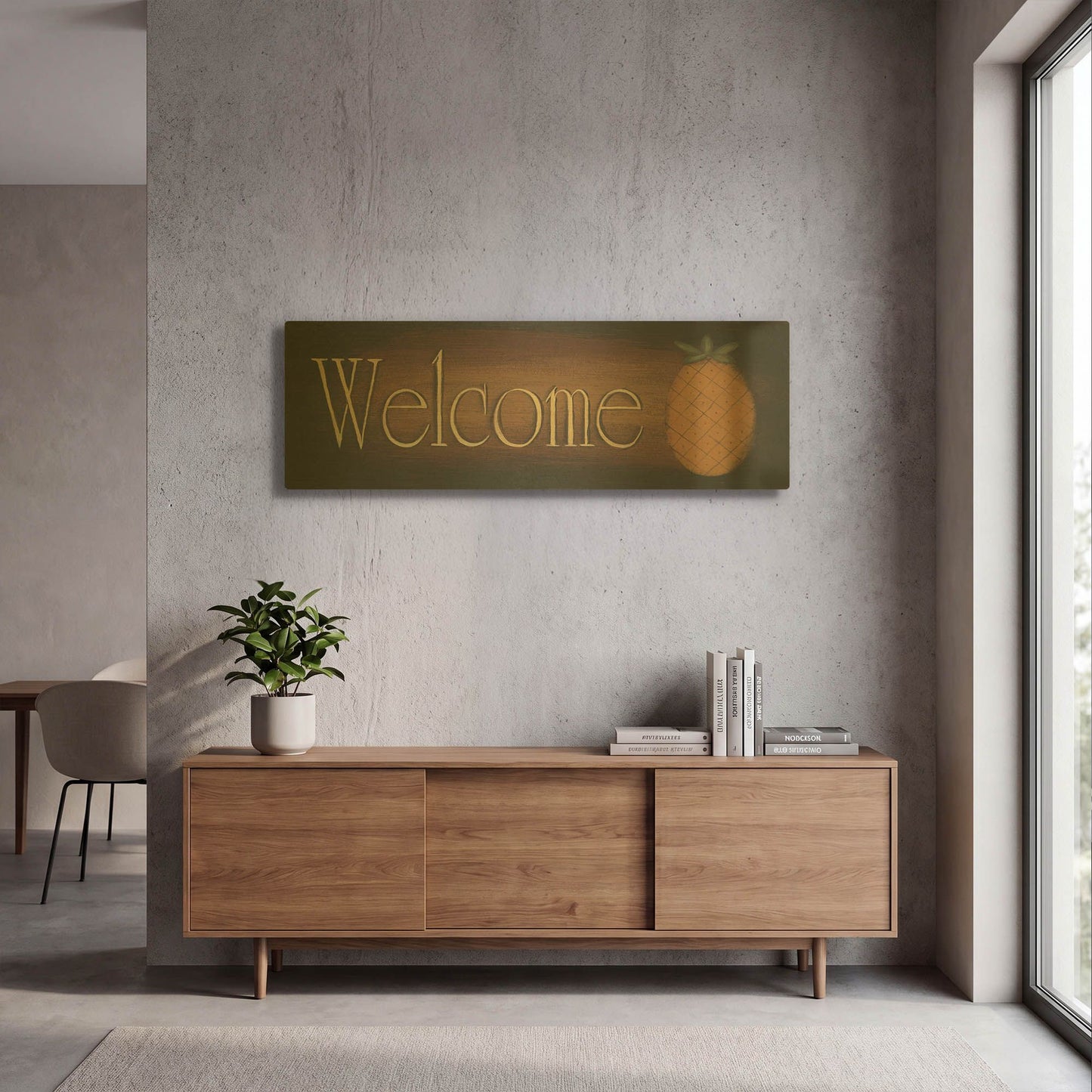'Welcome II' By Pam Britton Gold Metal Wall Art