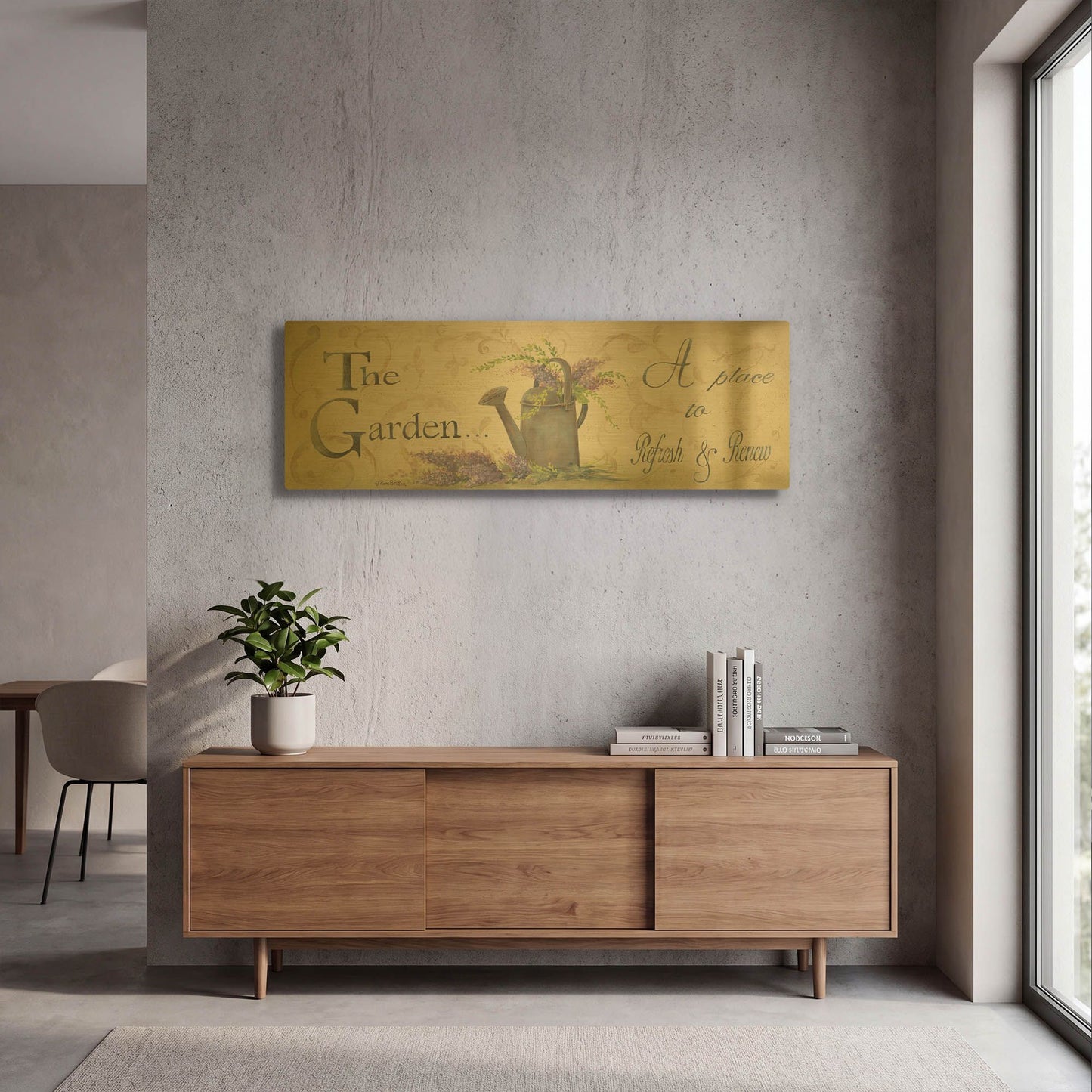 'A Place to Refresh' By Pam Britton Gold Metal Wall Art