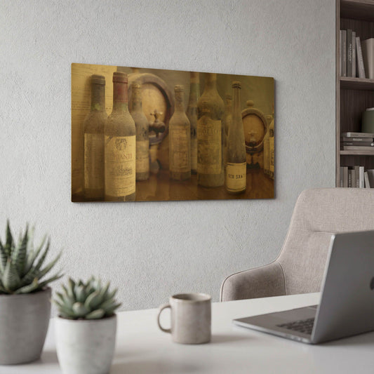 'Enoteca Cortona 5' By Alan Blaustein Gold Metal Wall Art