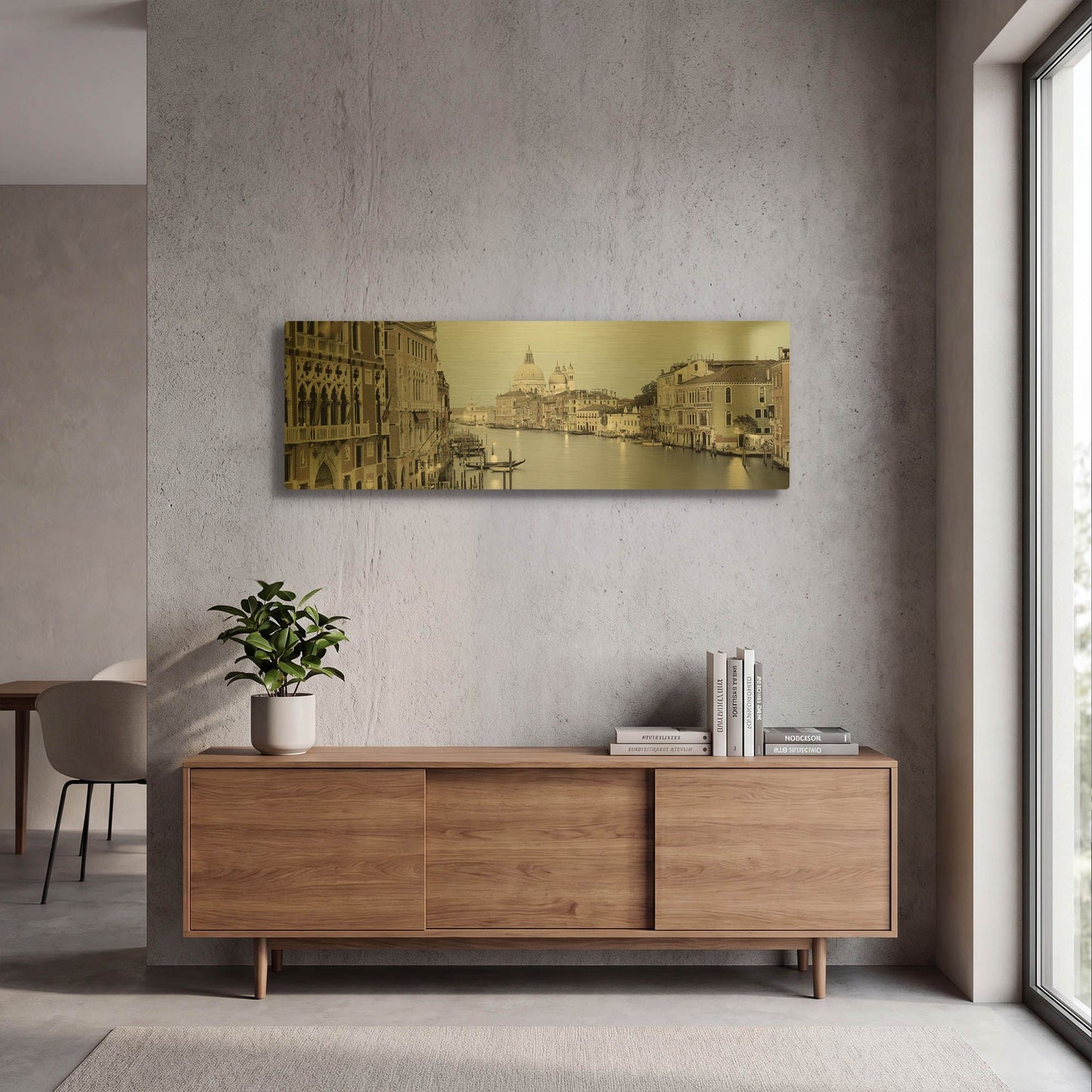'Evening on the Grand Canal' By Alan Blaustein Gold Metal Wall Art