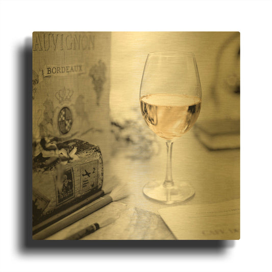 'Vin Blanc' By Alan Blaustein Gold Metal Wall Art