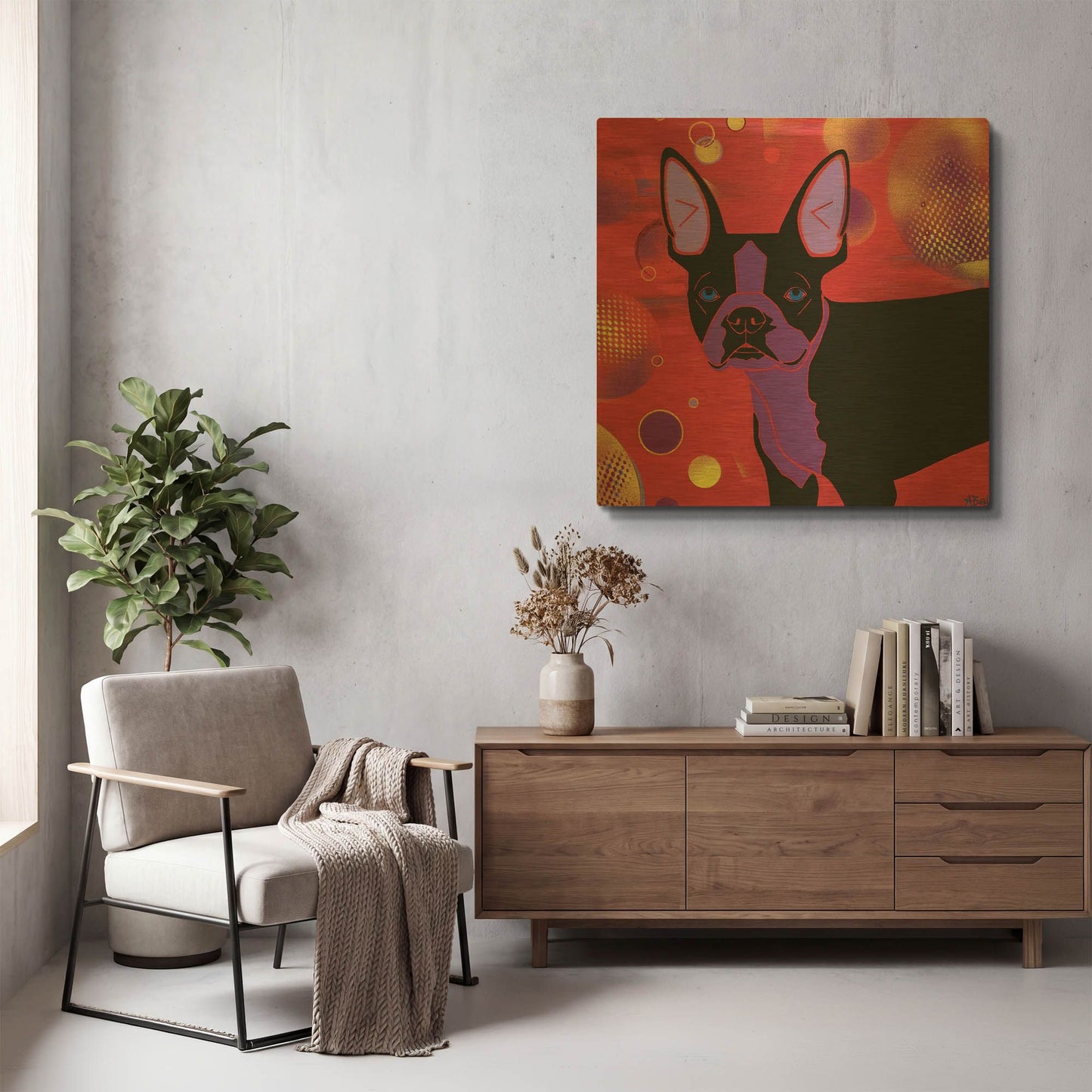 'Bubbly Boston' By Angela Bond Gold Metal Wall Art
