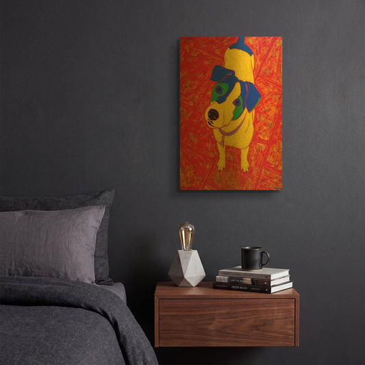 'Feisty Jack Russell' By Angela Bond Gold Metal Wall Art