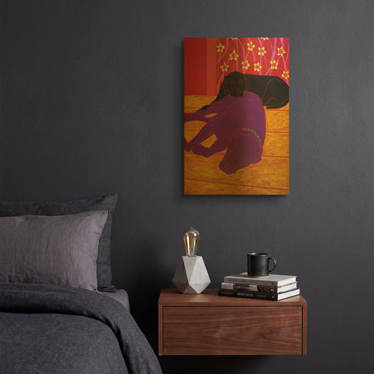 'Let Sleeping Dogs Lie' By Angela Bond Gold Metal Wall Art
