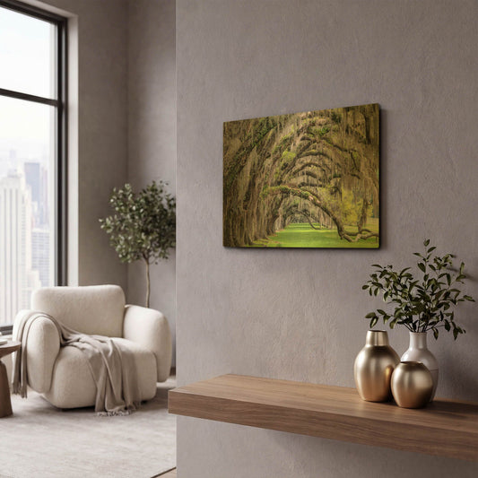 'Hanging to the Right' By Daniel Burt Gold Metal Wall Art