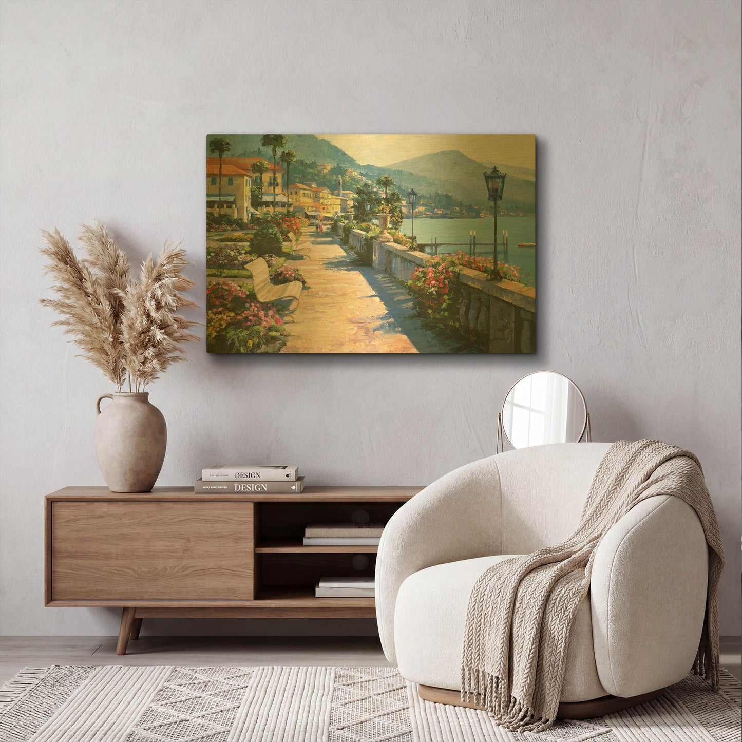 'Bellagio Promenade' By Howard Behrens Gold Metal Wall Art
