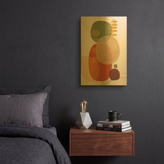 'Autumn Sunset' By Ishita Banerjee Gold Metal Wall Art