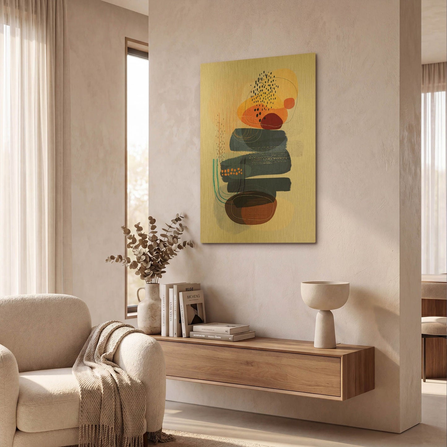 'Oceans Apart' By Ishita Banerjee Gold Metal Wall Art