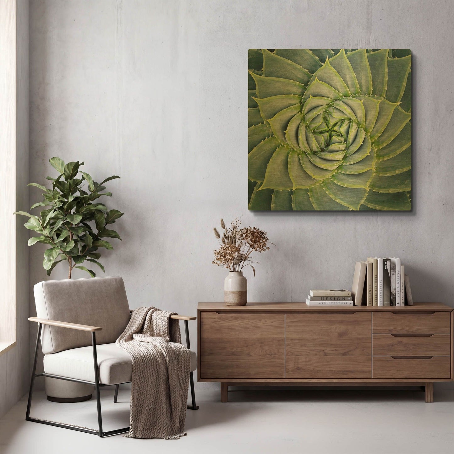 'Spiral Succulent' By Jan Bell Gold Metal Wall Art