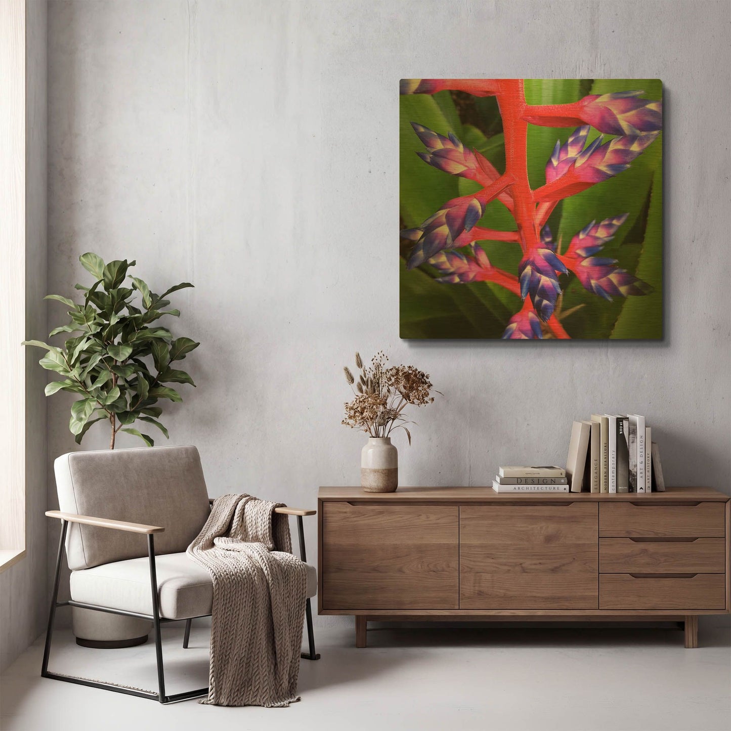 'Purple and Pink' By Jan Bell Gold Metal Wall Art