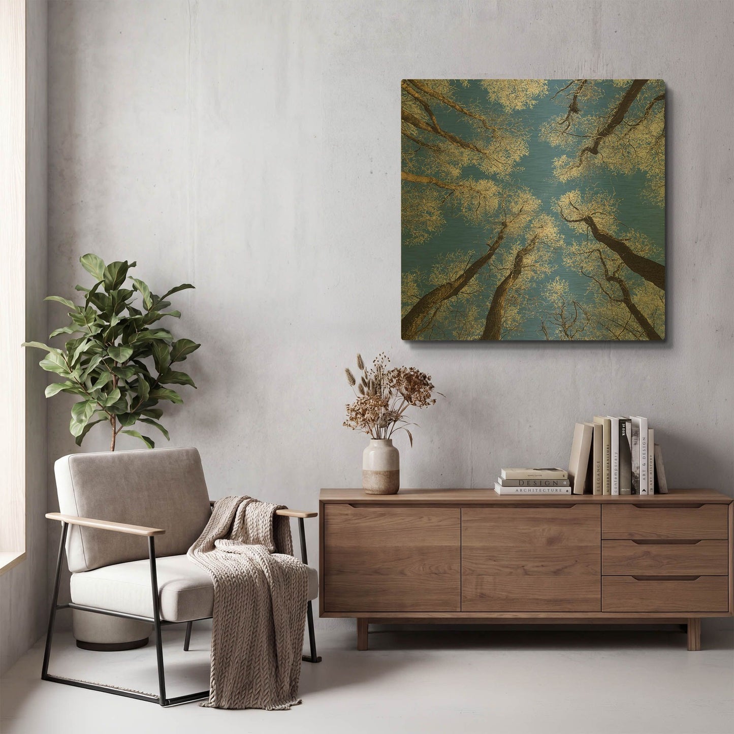 'Reaching Skyward' By Jan Bell Gold Metal Wall Art