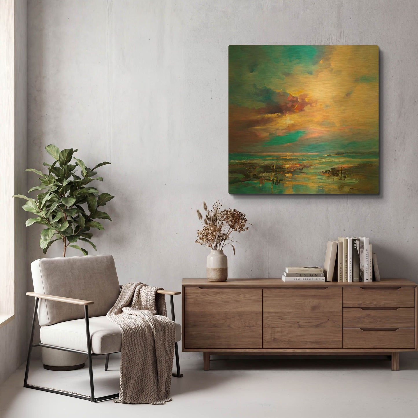 'Before Nightfall' By Kasia Bruniany Gold Metal Wall Art