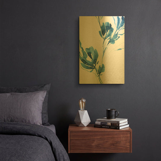 'Blue Move 1' By Lesia Binkin Gold Metal Wall Art
