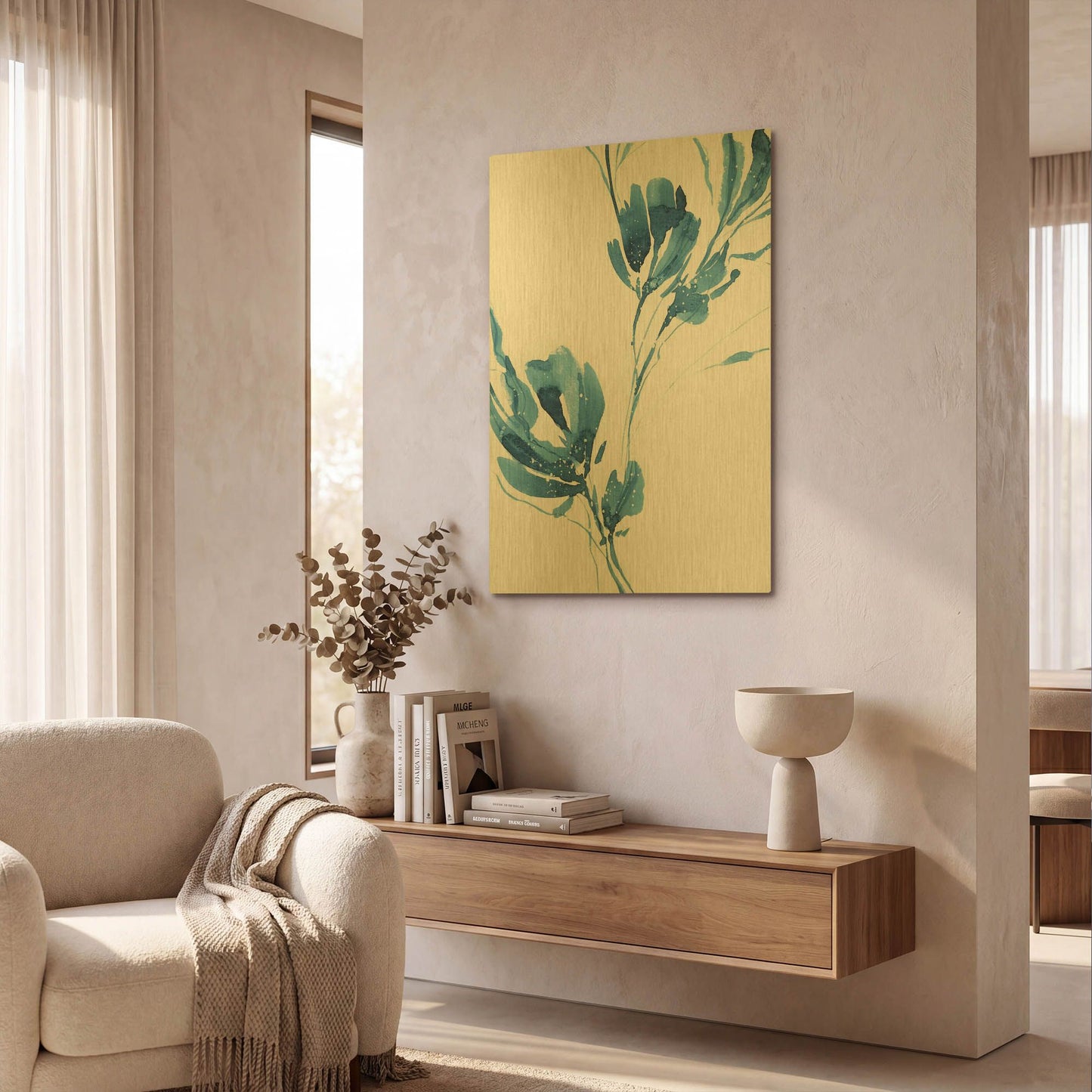 'Blue Move 1' By Lesia Binkin Gold Metal Wall Art