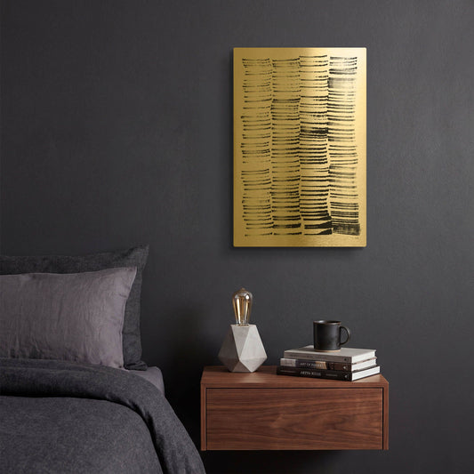 'City Spaces 1' By Lesia Binkin Gold Metal Wall Art