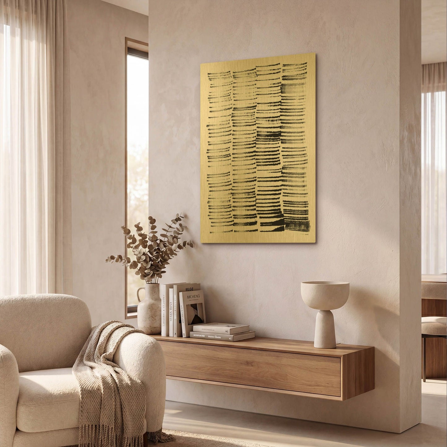 'City Spaces 1' By Lesia Binkin Gold Metal Wall Art