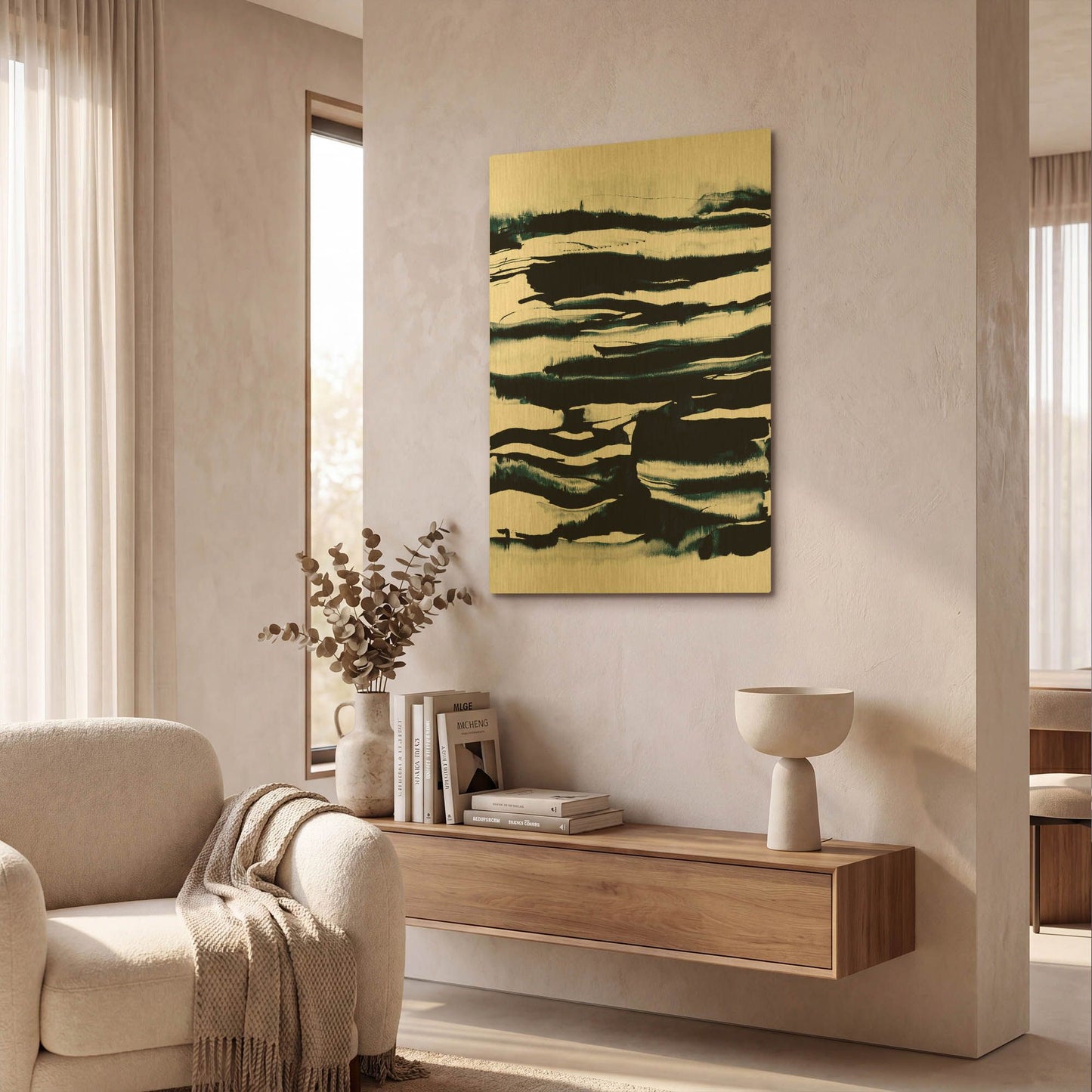 'City Spaces 3' By Lesia Binkin Gold Metal Wall Art