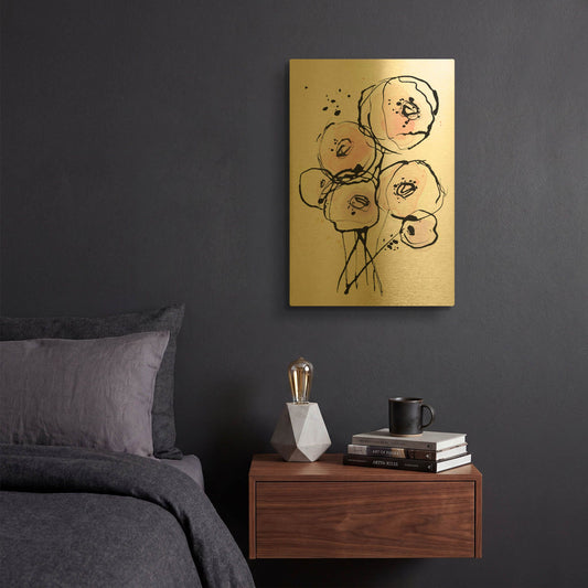 'Pink Mod 2' By Lesia Binkin Gold Metal Wall Art