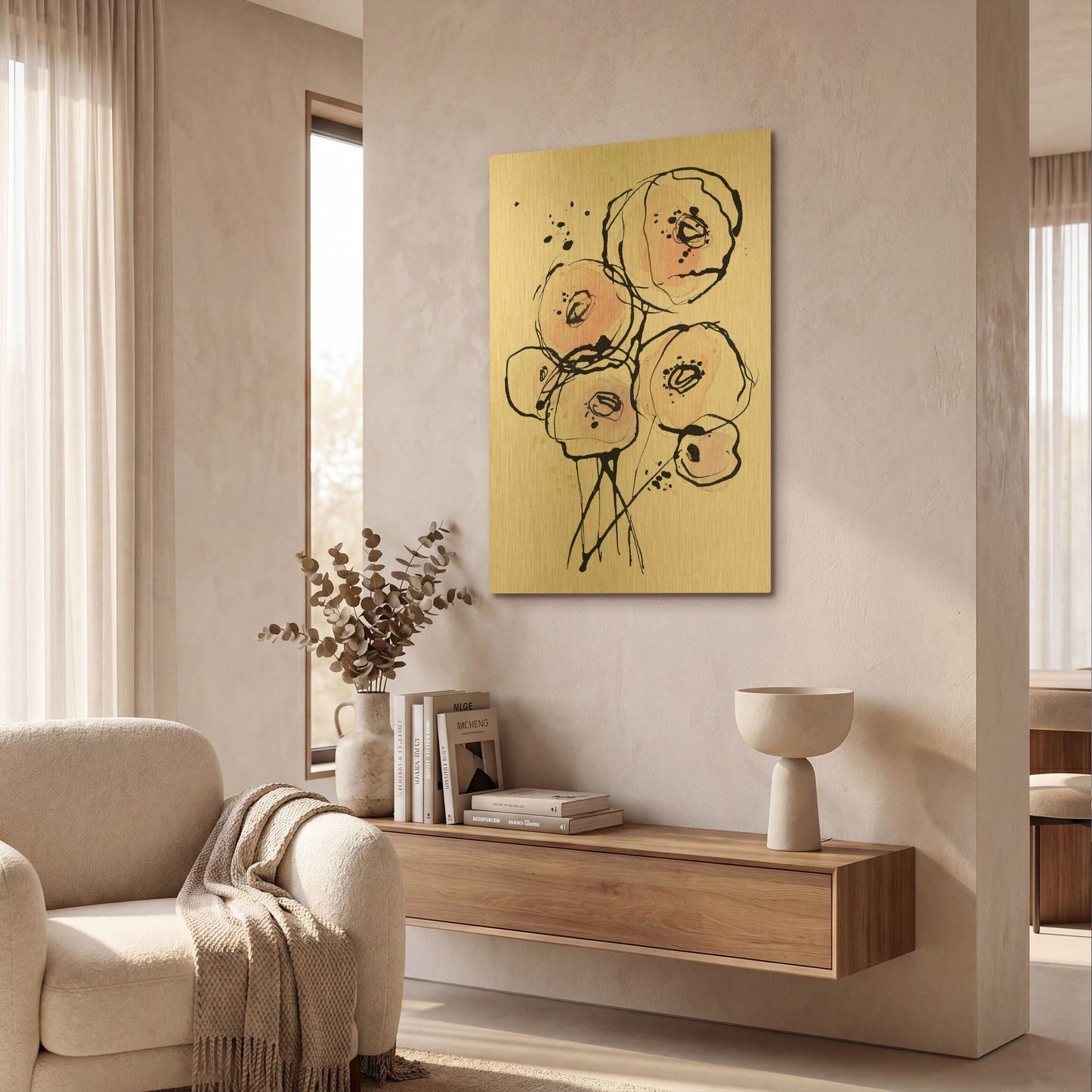 'Pink Mod 2' By Lesia Binkin Gold Metal Wall Art