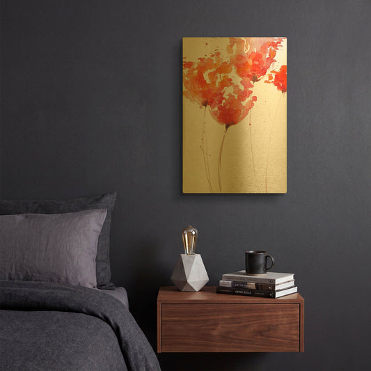 'Tangerine Tango 1' By Lesia Binkin Gold Metal Wall Art