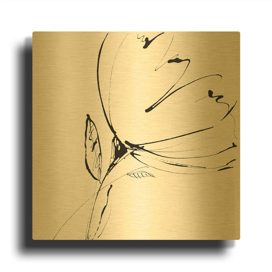 'Whisper 1' By Lesia Binkin Gold Metal Wall Art