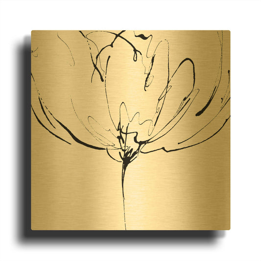 'Whisper 2' By Lesia Binkin Gold Metal Wall Art