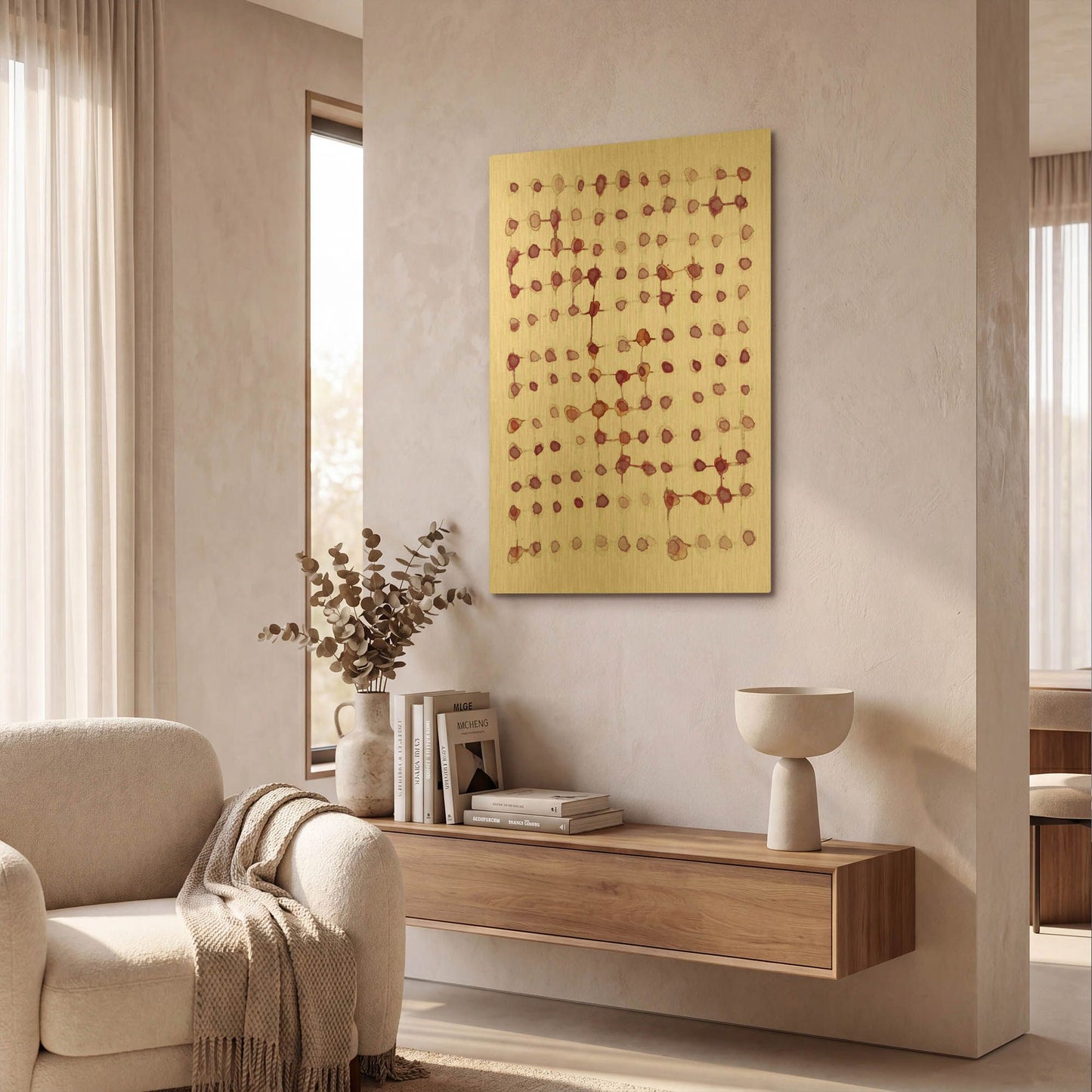 'Woven' By Lesia Binkin Gold Metal Wall Art