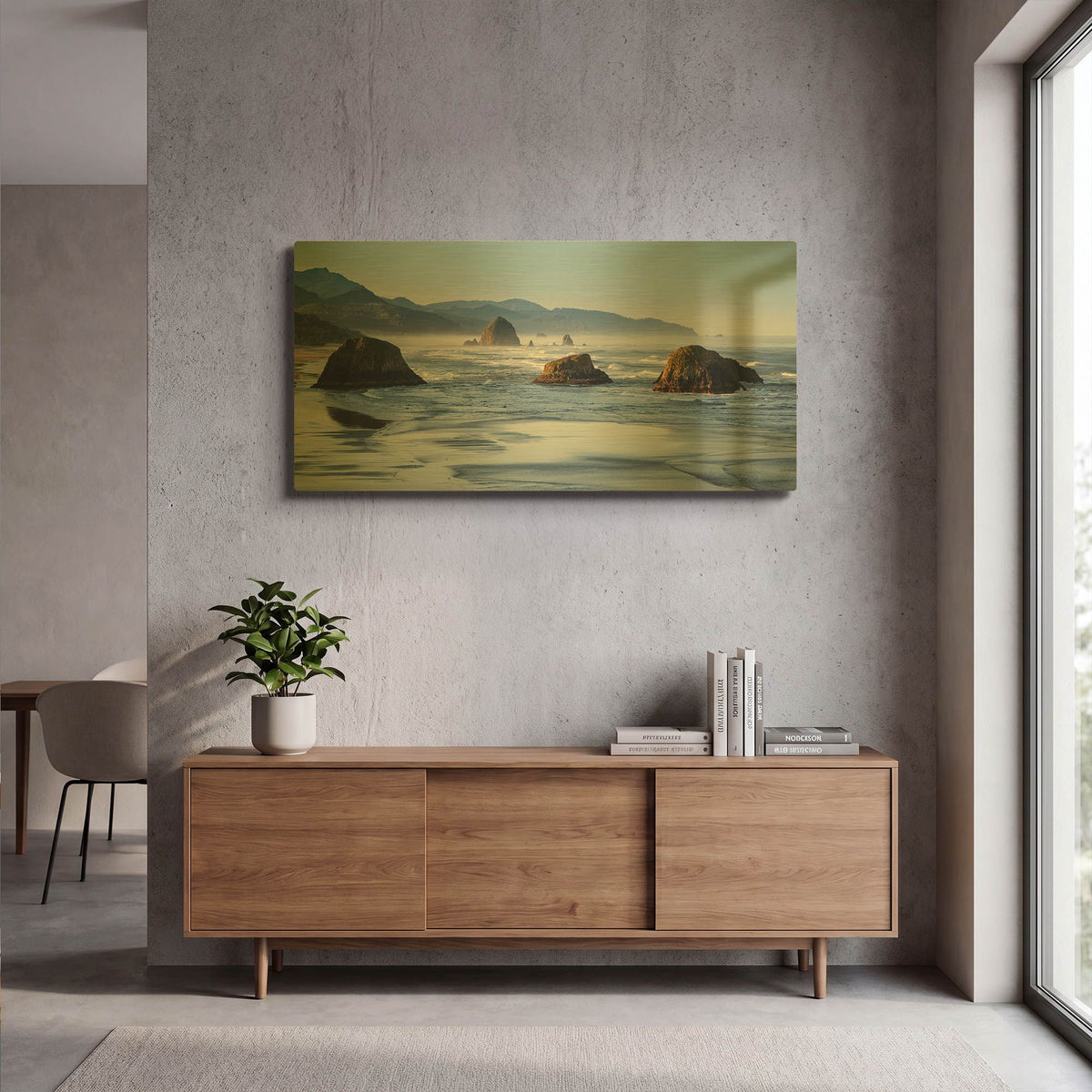 'Cannon Beach' By Michael Broom Gold Metal Wall Art