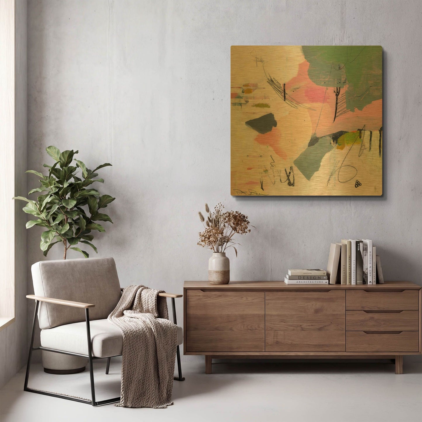 'Sylvan Zephyr No. 1' By Pamela Beer Gold Metal Wall Art