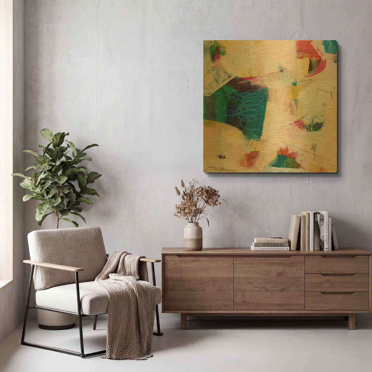 'Oide 2' By Pamela Beer Gold Metal Wall Art