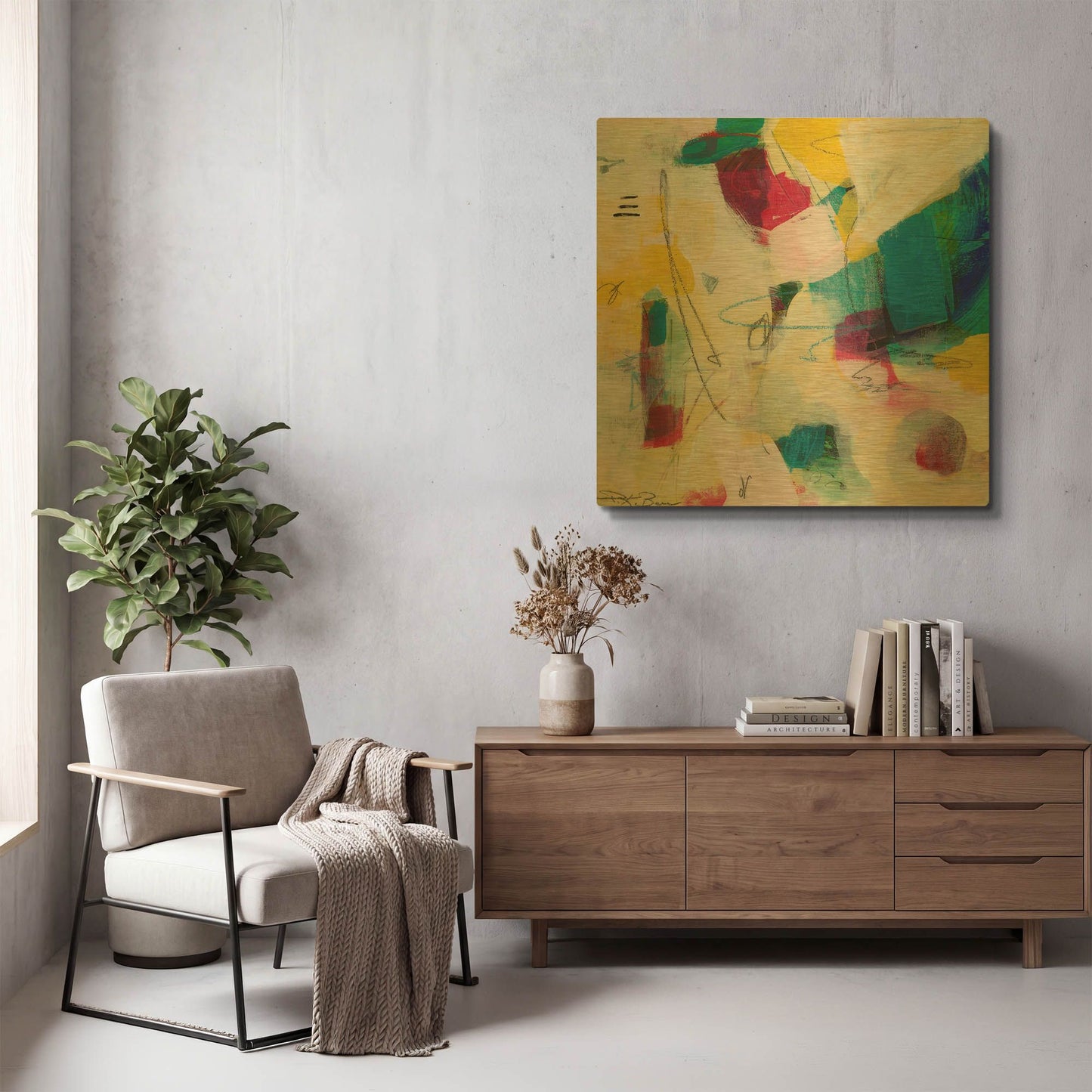 'Oide 3' By Pamela Beer Gold Metal Wall Art