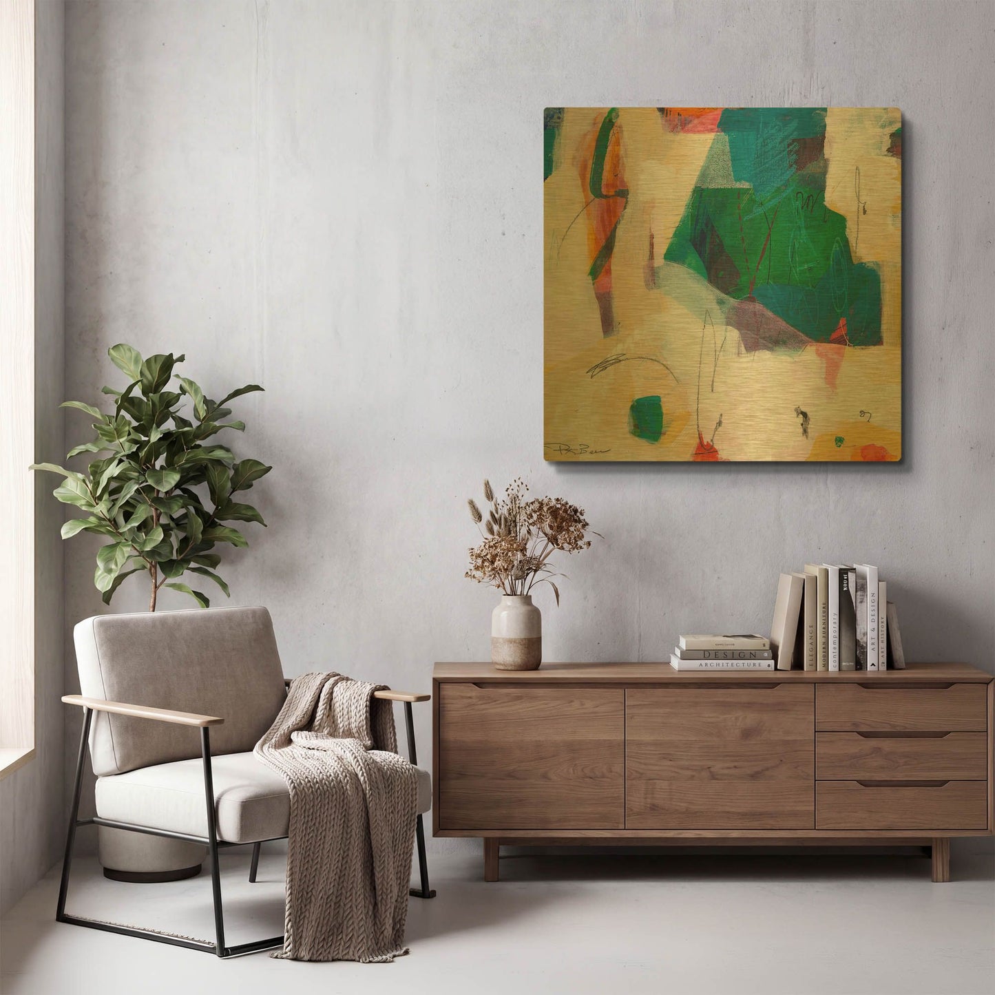 'Oide 4' By Pamela Beer Gold Metal Wall Art