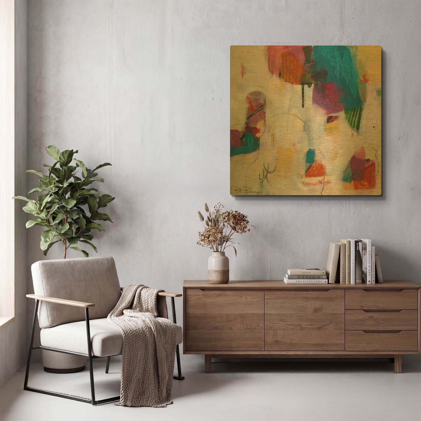 'Oide 5' By Pamela Beer Gold Metal Wall Art