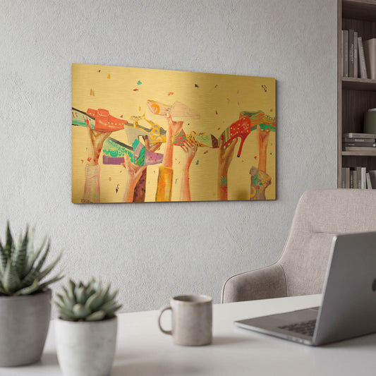 'We Stand Together' By Pamela Beer Gold Metal Wall Art