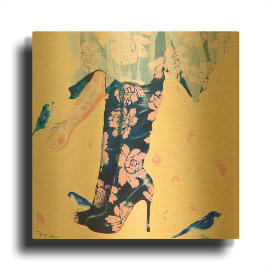 'Her Best Friends' By Pamela Beer Gold Metal Wall Art